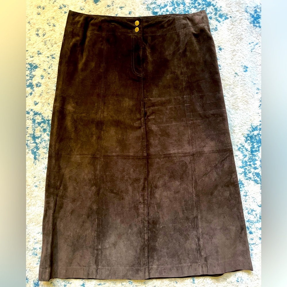 Ralph Lauren vintage brown suede leather skirt